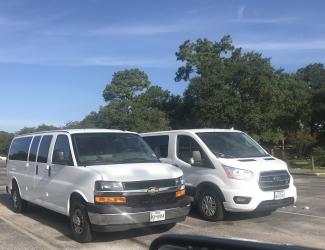 Vans for tour through Houston