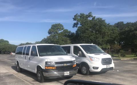 Vans for tour through Houston