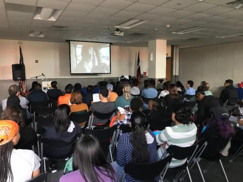 Students at HCC watch Be the One Documentary